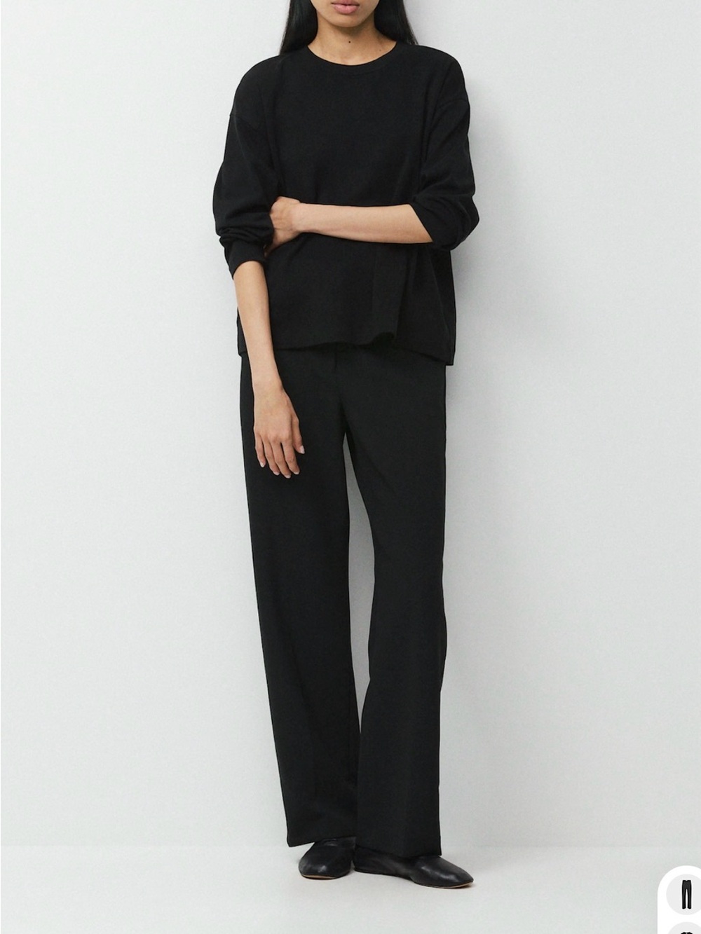 Original Babaton Agency Black Wool Straight-Leg Dress Pants
